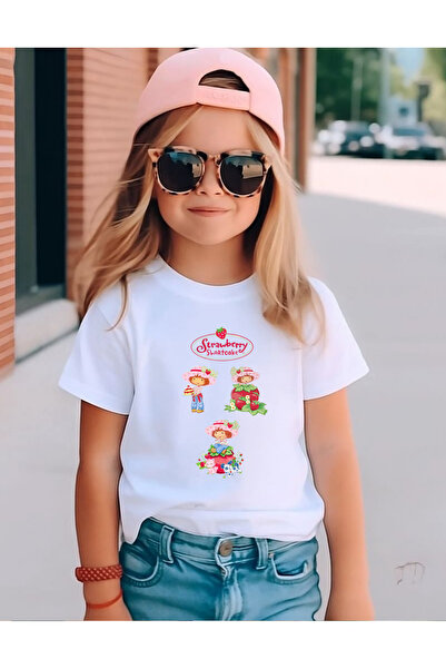 lovver Strawberry Shortcake Character Premium Print Breathable 100% Cotton T-...