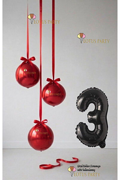 LOTUS PARTY مجموعة بالونات حمراء - بالون على شكل كرة أرضية حمراء - بالون على ...