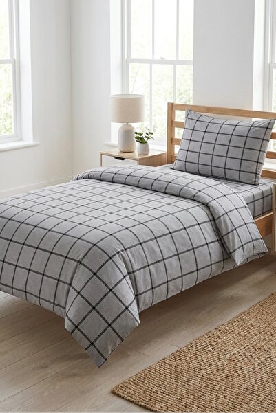 Evmila Καρό ριγέ γεωμετρικό σετ πικέ για ένα άτομο - Καπιτονέ κάλυμμα κρεβατι...