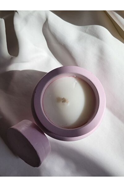 Kiraz Çiçeği Kokulu El Yapımı Soya Wax Mum Dekoratif Taş Tozu Mum