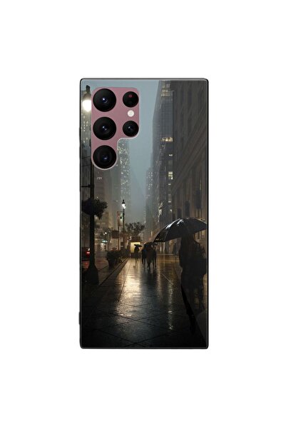 SILKASE Θήκη για Samsung Galaxy S22 Ultra, από καουτσούκ/αλουμίνιο, μαύρο χρώ...