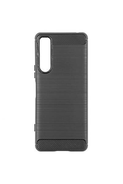 SILKASE Θήκη για Sony Xperia 5 IV, σιλικόνης με υφή ανθρακονήματος, μαύρη.