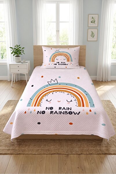Evmila Σετ Πικέ με Πουά Rainbow Princess - Καπιτονέ Κάλυμμα Κρεβατιού σε Στυλ...