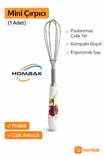 Hombak خلاط صغير من قطعة واحدة مصنوع من الفولاذ المقاوم للصدأ بمقبض مريح لخلط...