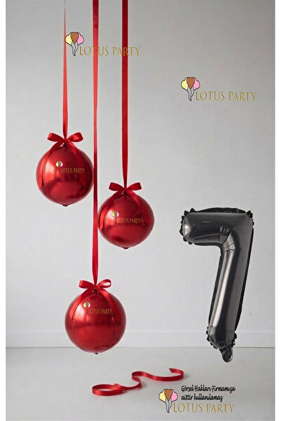 LOTUS PARTY مجموعة بالونات حمراء - بالون على شكل كرة أرضية حمراء - بالون على ...