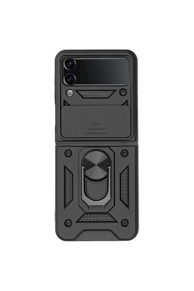 SILKASE Θήκη για Samsung Z Flip 4, κάμερα ιδιωτικότητας, πλαστική, μαύρο χρώμα