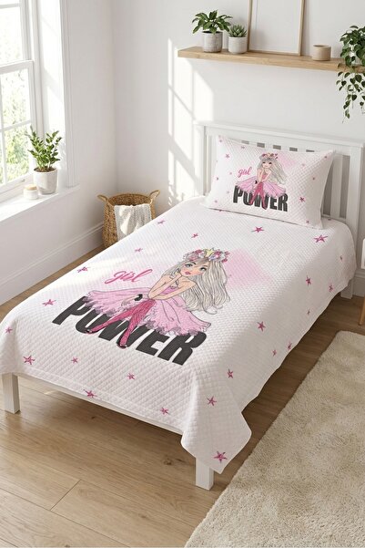 Evmila Μπαλαρίνα Starry Pink Παιδικό Σετ Πικέ - Μοντέρνο Λευκό Φούξια Διακοσμ...