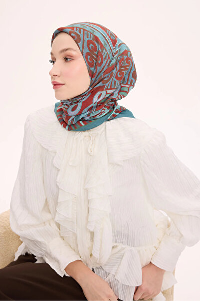 Silk Home Φουλάρι από βισκόζη βελόρα με αρχαία μοτίβα Four Seasons 6420-11