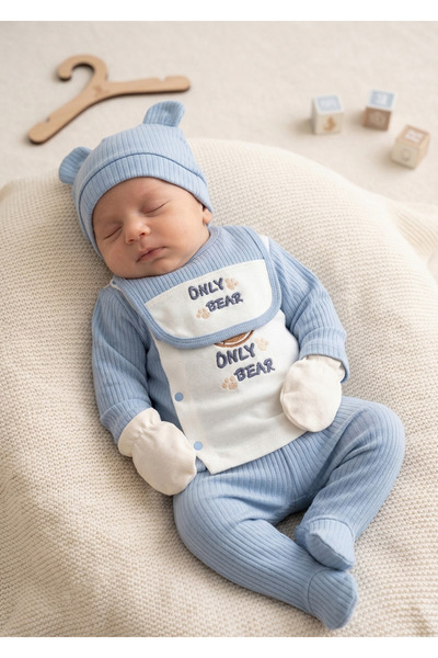 BABY ZUHU مجموعة هدايا الأطفال حديثي الولادة المكونة من 5 قطع مطرزة على شكل د...