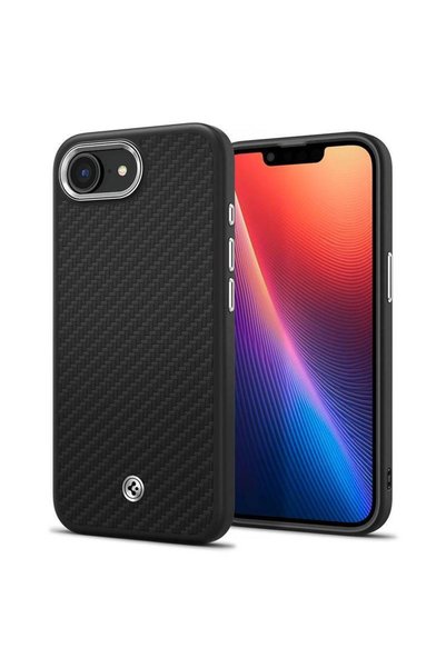 Spigen Husa Enzo Aramid MagSafe pentru iphone 17e/16e, negru mat