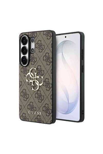 Guess PU 4G Μεταλλική Θήκη με Λογότυπο για Samsung Galaxy S26 Ultra Καφέ