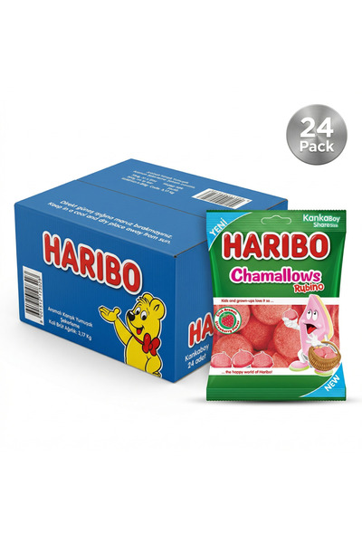 Haribo Φραουλένια Μάρσμελοους |   Χαλάλ |   Κουτί Αξίας 24x70γρ