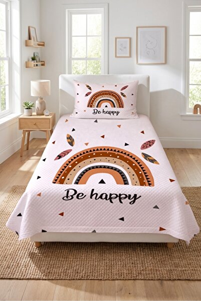 Evmila Παιδικό σετ πικέ μονόχρωμο με σχέδιο από φτερά και θέμα το ουράνιο τόξ...