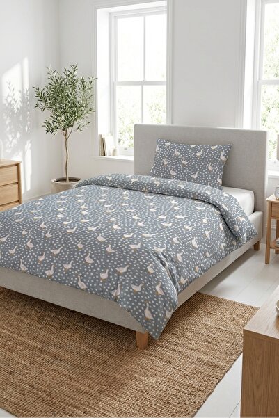 Evmila Cute Swan Patterned Children's Pique Set - Peaceful Nature Themed Nord...