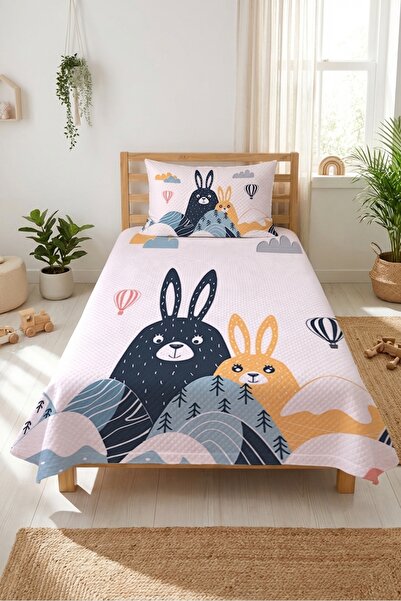 Evmila Rabbit Cloud Balloon Patterned Baby Pique Set - Fairy Tale Themed Nord...