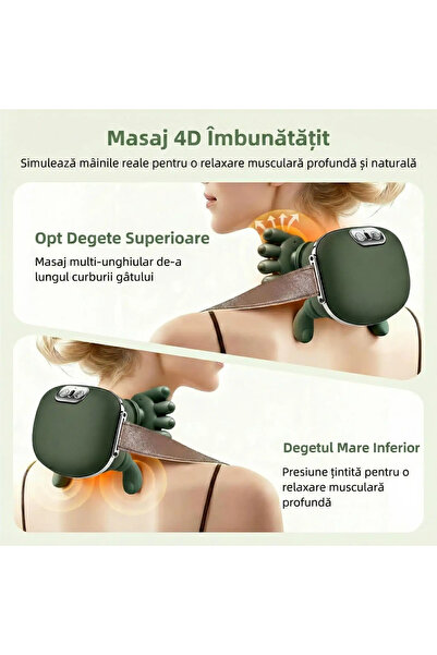TnsAround Aparat de masaj cervical Shiatsu 4D cu căldură
