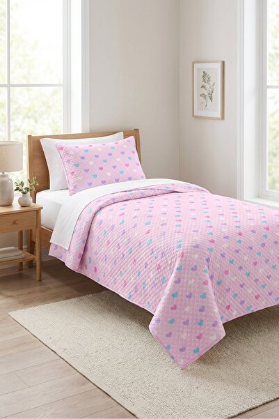 Evmila Σετ Πικέ με Παστέλ Ρομαντικό Σχέδιο Καρδιές- Χαριτωμένο Αγάπη Μοντέρνο...