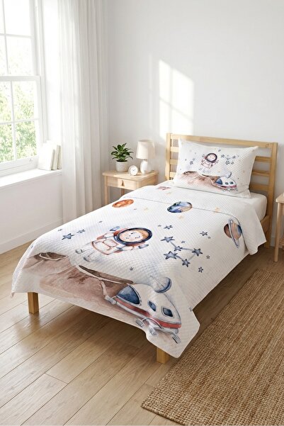 Evmila Space Astronaut Planet Starry Single Pique Set-Galaxy Adventure Scandi...