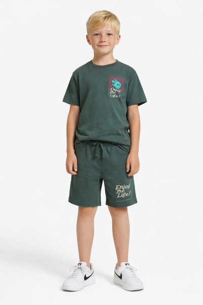 Enie Set din două piese pentru băieți, tricou și pantaloni scurți din bumbac ...