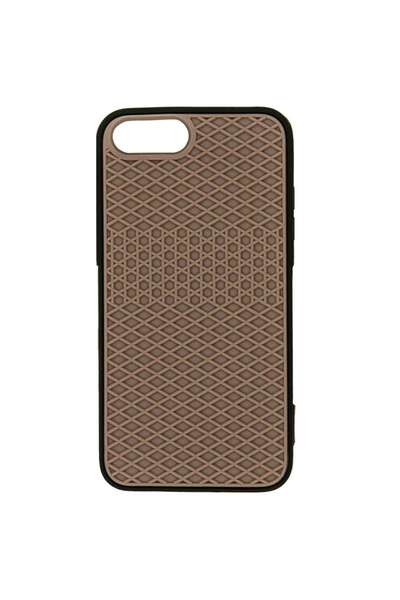 SILKASE Husa waffle pentru Apple iPhone 7/8, cauciuc, culoare negru/maro