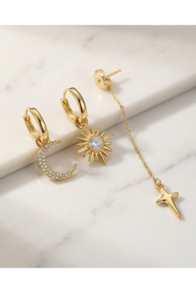 XUPING JEWELRY أقراط فولاذية بتصميم نجمة القمر
