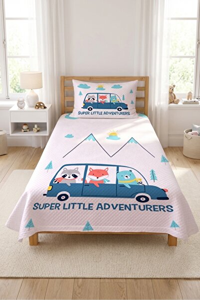 Evmila Σετ Βρεφικής Πικέ με θέμα την περιπέτεια και τα χαριτωμένα ζωάκια-καπι...