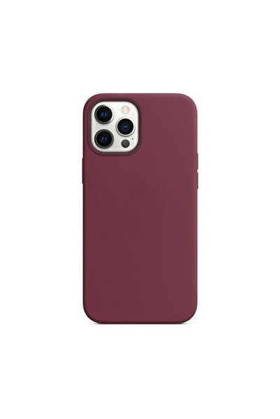SILKASE Θήκη συμβατή με Apple iPhone 12/12 Pro, SILKASE, magcase, χρώμα κερασ...