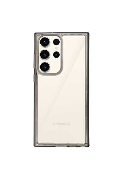 SILKASE Θήκη για Samsung Galaxy S23 Ultra, διαφανής/μαύρη σιλικόνη