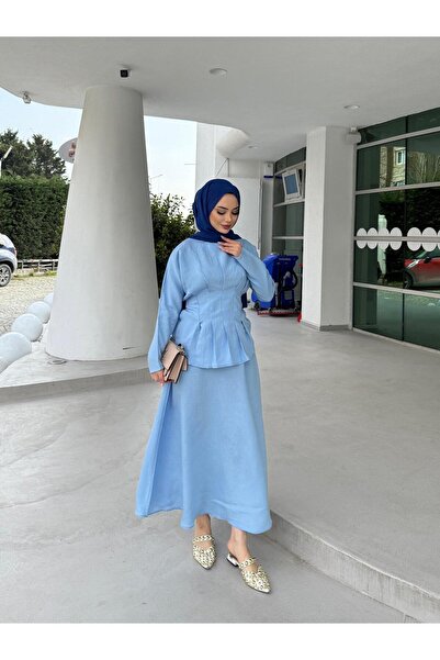 Moda Krash Modal Summer Fabric Suit with Skirt and Sewing Details