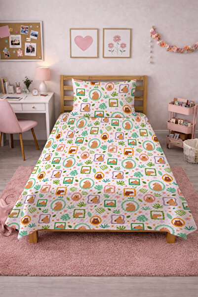 Evmila Παιδικό σετ πικέ με φιγούρες χαριτωμένων ζώων και σχέδια της φύσης - Σ...