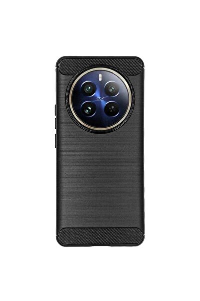 SILKASE Θήκη σιλικόνης με ανθρακονήματα για Realme 12 Pro, σιλικόνη, μαύρο χρώμα