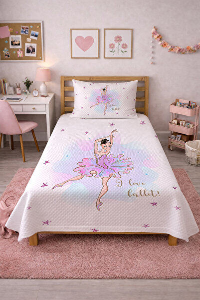 Evmila Ballerina Star Pastel Παιδικό Μονό Σετ Πικέ-Πριγκίπισσα Μοντέρνο Ροζ Λ...