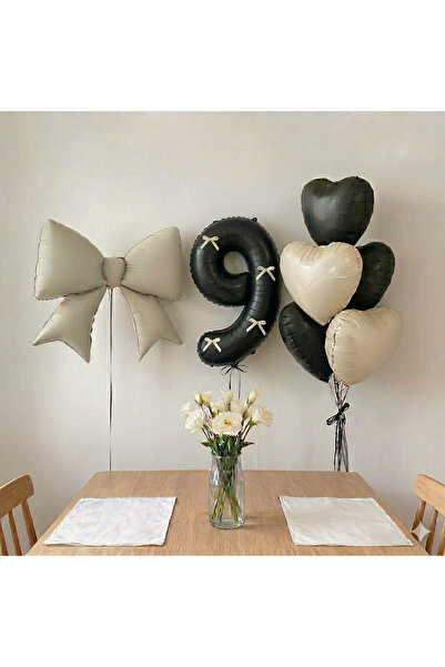 ÇITIPITISTORE Σετ μπαλονιών για πάρτι γενεθλίων με κρεμ φιόγκο