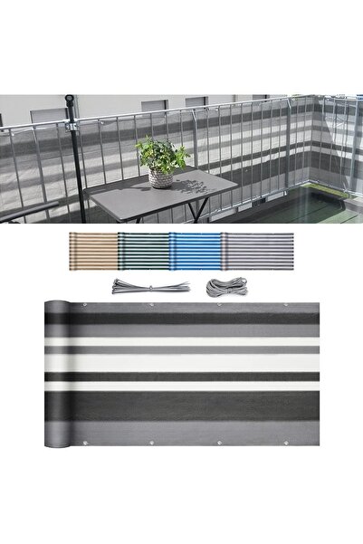 Sekey Τέντα Μπαλκονιού, Πολυαιθυλένιο/Μέταλλο, Γκρι 90 x 300 εκ.