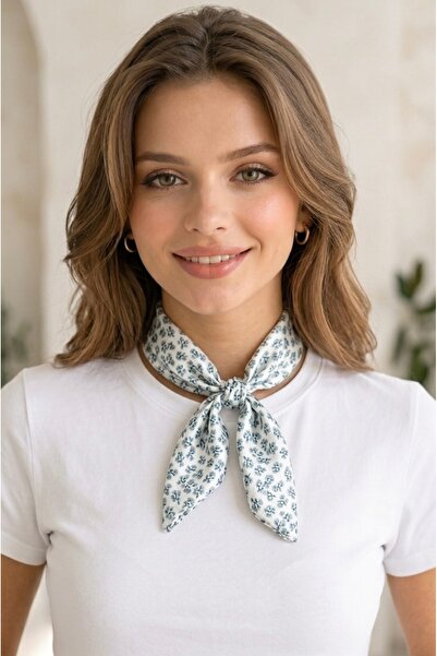 Mavi Masal Γυναικείο σατέν φουλάρι με λουλούδια