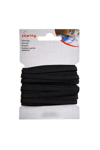 OEM Ελαστικό ραπτικής, Μαύρο, Υφασμάτινο, 6x6mm