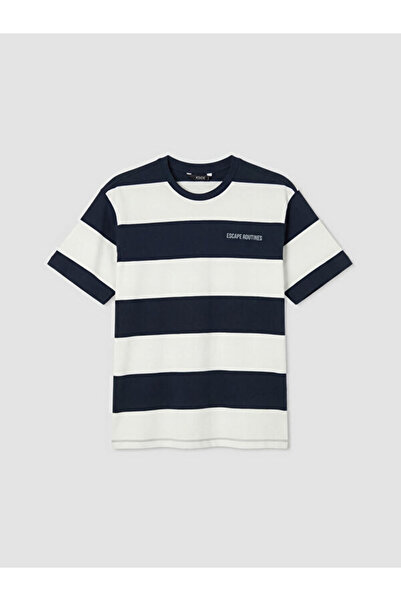 LC Waikiki Tricou cu dungi pentru bărbați, cu guler Zero Roba, de la Shining ...