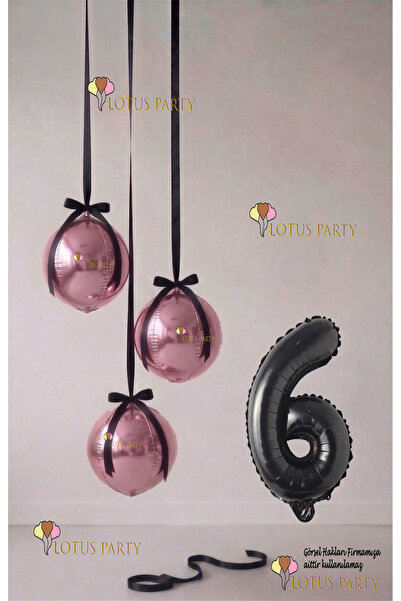 LOTUS PARTY مجموعة بالونات وردية - بالون على شكل كرة أرضية وردي - بالون على ش...