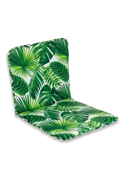 OEM Μαξιλάρι καρέκλας εξωτερικού χώρου με πλάτη, Λευκό/Πράσινο με σχέδιο τροπ...