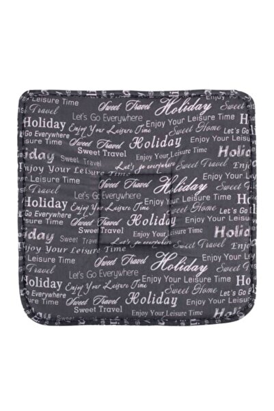 OEM Μαξιλάρι Καρέκλας, Διπλής Όψης, Γκρι/Λευκό με Σχέδιο Μηνυμάτων, 39x39x3εκ.