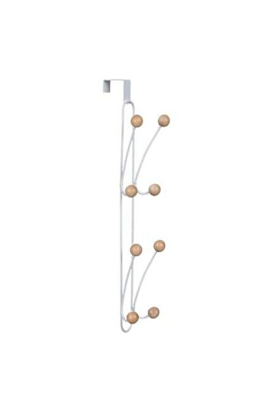 Wonderland Κρεμάστρα πόρτας λευκή, μεταλλική, 8 γάντζοι, 43 εκ.