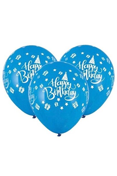 OEM Σετ 10 Μπαλονιών Γενεθλίων,  "Χρόνια Πολλά ", Μπλε/Λευκό, 23 εκ.