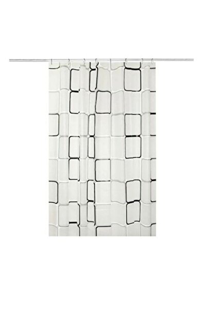 OEM Κουρτίνα ντους ή μπανιέρας με 12 δαχτυλίδια που περιλαμβάνονται, Λευκό/Μα...