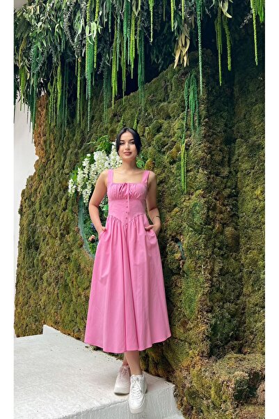 Nida Boutique Askılı Önü Bağlama Detaylı Sırt Gipeli Astarlı Çift Cepli Triko...