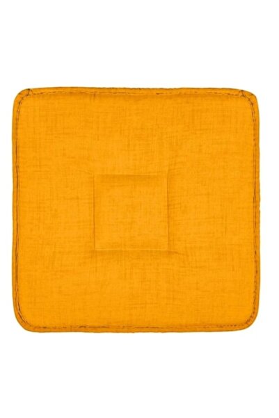 OEM Αναστρέψιμο Μαξιλάρι Καρέκλας, Κίτρινο Μουσταρδί, 39x39x3εκ.