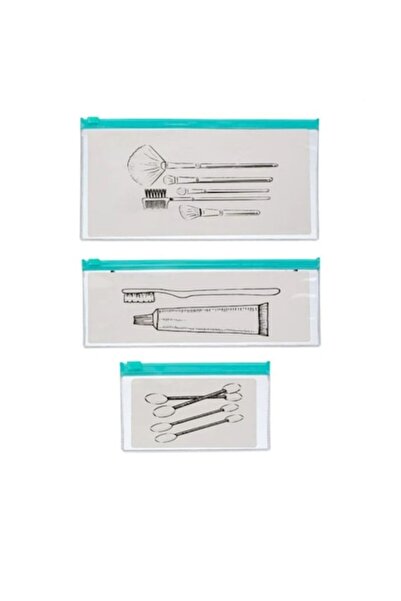 Wonderland Διαφανές Σετ Ταξιδιωτικών Θηκών, 3 Τεμάχια