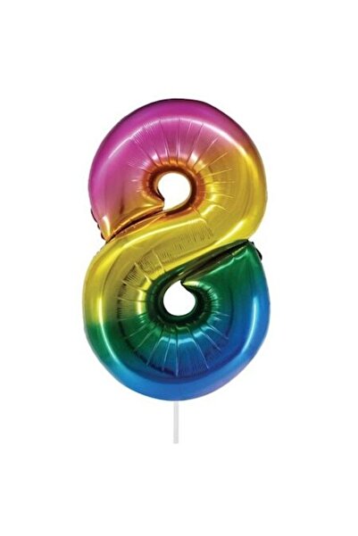 OEM Μπαλόνι γενεθλίων, Αριθμός 8, Πολύχρωμο, 81 εκ.