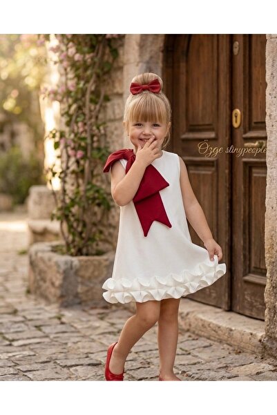 Tinypeople Girl's Stylish Bow Dress Children's Holiday Dress Party Dress Birt...