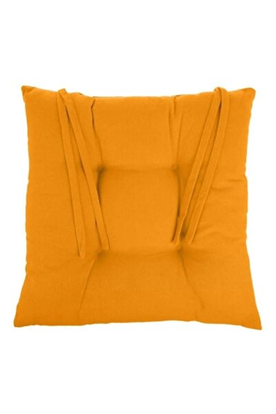 OEM Διακοσμητικό Μαξιλάρι Καρέκλας με Κορδόνια, Κίτρινο Μουστάρδας, 40x40x5εκ.