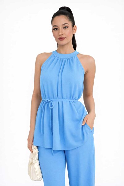 lubiti Σετ με λαιμόκοψη halter και δέσιμο στη μέση, από ύφασμα modal